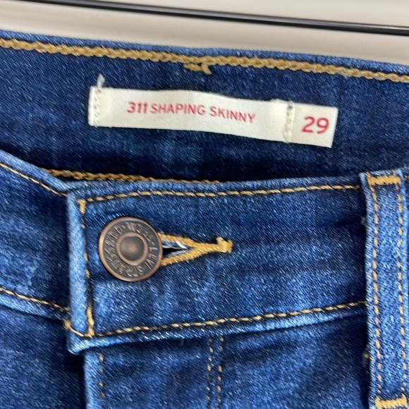 Levis 311 Shaping Skinny Jeans Maui View Blue Dark Wash Stretch Denim Red Tab 29 - Picture 5 of 12